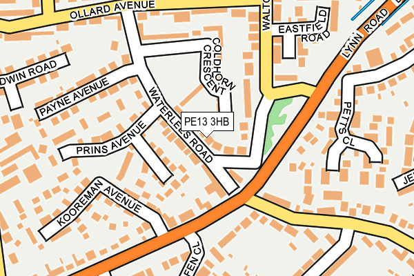 PE13 3HB map - OS OpenMap – Local (Ordnance Survey) PE13 3HB map - OS OpenMap – Local (Ordnance Survey)