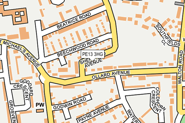 PE13 3HG map - OS OpenMap – Local (Ordnance Survey) PE13 3HG map - OS OpenMap – Local (Ordnance Survey)