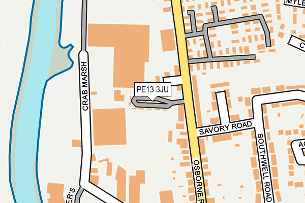 PE13 3JU map - OS OpenMap – Local (Ordnance Survey) PE13 3JU map - OS OpenMap – Local (Ordnance Survey)