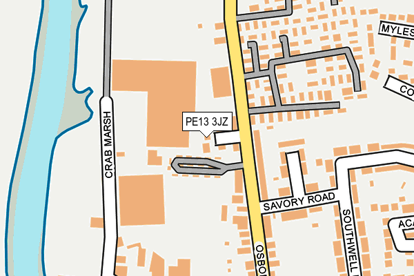 PE13 3JZ map - OS OpenMap – Local (Ordnance Survey) PE13 3JZ map - OS OpenMap – Local (Ordnance Survey)