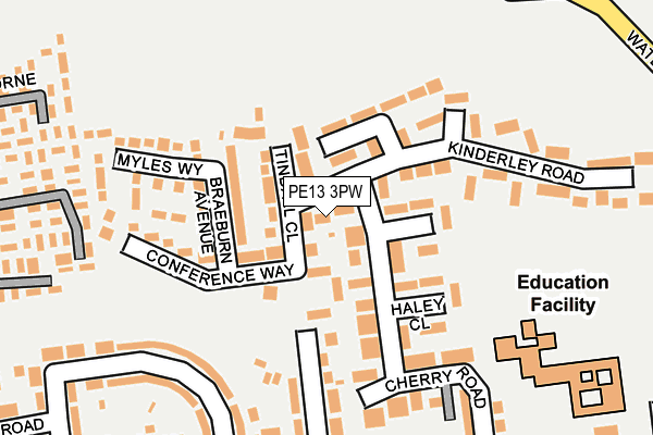 PE13 3PW map - OS OpenMap – Local (Ordnance Survey) PE13 3PW map - OS OpenMap – Local (Ordnance Survey)