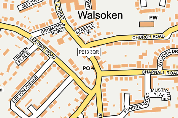 PE13 3QR map - OS OpenMap – Local (Ordnance Survey) PE13 3QR map - OS OpenMap – Local (Ordnance Survey)