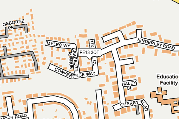 PE13 3QT map - OS OpenMap – Local (Ordnance Survey) PE13 3QT map - OS OpenMap – Local (Ordnance Survey)