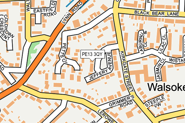 PE13 3QY map - OS OpenMap – Local (Ordnance Survey) PE13 3QY map - OS OpenMap – Local (Ordnance Survey)