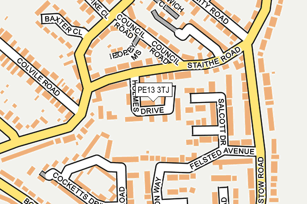 PE13 3TJ map - OS OpenMap – Local (Ordnance Survey) PE13 3TJ map - OS OpenMap – Local (Ordnance Survey)