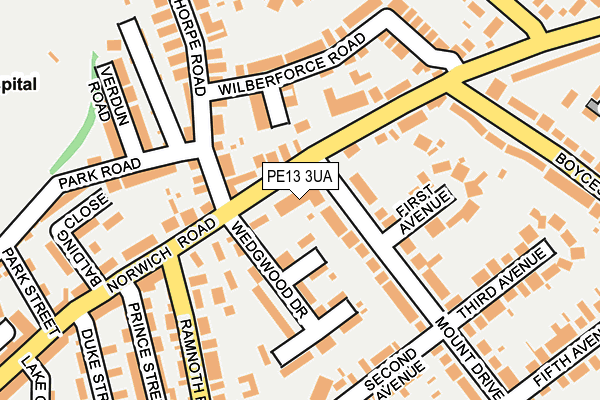 PE13 3UA map - OS OpenMap – Local (Ordnance Survey) PE13 3UA map - OS OpenMap – Local (Ordnance Survey)