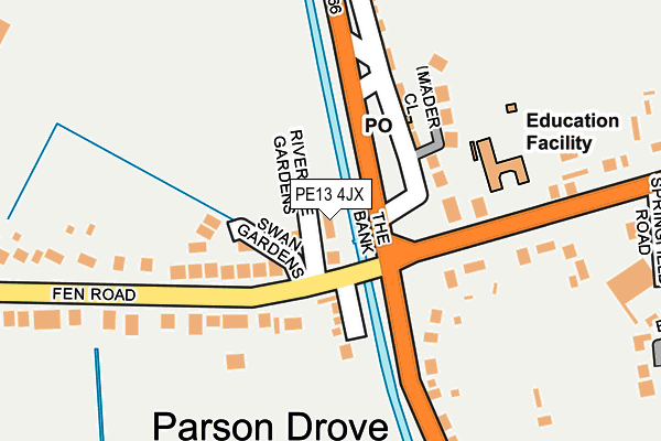 PE13 4JX map - OS OpenMap – Local (Ordnance Survey) PE13 4JX map - OS OpenMap – Local (Ordnance Survey)