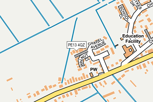 PE13 4QZ map - OS OpenMap – Local (Ordnance Survey) PE13 4QZ map - OS OpenMap – Local (Ordnance Survey)