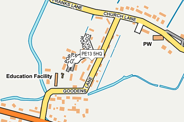 PE13 5HQ map - OS OpenMap – Local (Ordnance Survey) PE13 5HQ map - OS OpenMap – Local (Ordnance Survey)