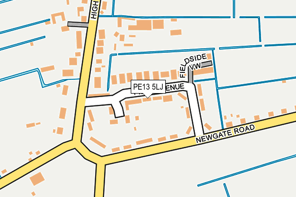 PE13 5LJ map - OS OpenMap – Local (Ordnance Survey) PE13 5LJ map - OS OpenMap – Local (Ordnance Survey)