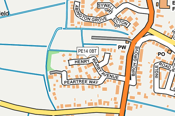 PE14 0BT map - OS OpenMap – Local (Ordnance Survey)