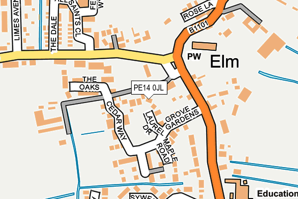 PE14 0JL map - OS OpenMap – Local (Ordnance Survey) PE14 0JL map - OS OpenMap – Local (Ordnance Survey)