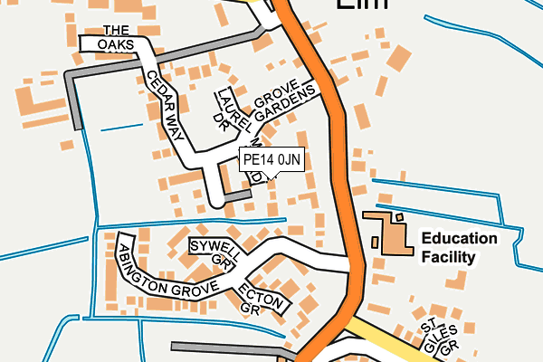 PE14 0JN map - OS OpenMap – Local (Ordnance Survey) PE14 0JN map - OS OpenMap – Local (Ordnance Survey)
