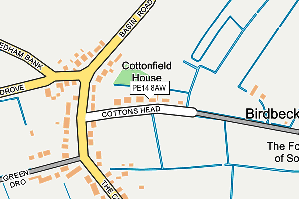 PE14 8AW map - OS OpenMap – Local (Ordnance Survey) PE14 8AW map - OS OpenMap – Local (Ordnance Survey)