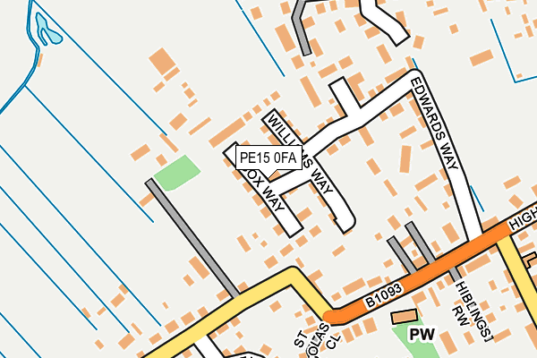PE15 0FA map - OS OpenMap – Local (Ordnance Survey) PE15 0FA map - OS OpenMap – Local (Ordnance Survey)