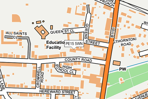 PE15 5WN map - OS OpenMap – Local (Ordnance Survey) PE15 5WN map - OS OpenMap – Local (Ordnance Survey)
