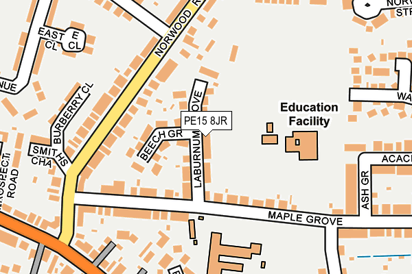 PE15 8JR map - OS OpenMap – Local (Ordnance Survey) PE15 8JR map - OS OpenMap – Local (Ordnance Survey)