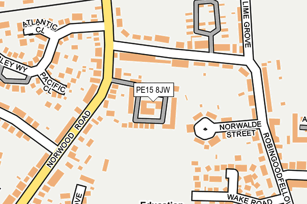 PE15 8JW map - OS OpenMap – Local (Ordnance Survey) PE15 8JW map - OS OpenMap – Local (Ordnance Survey)