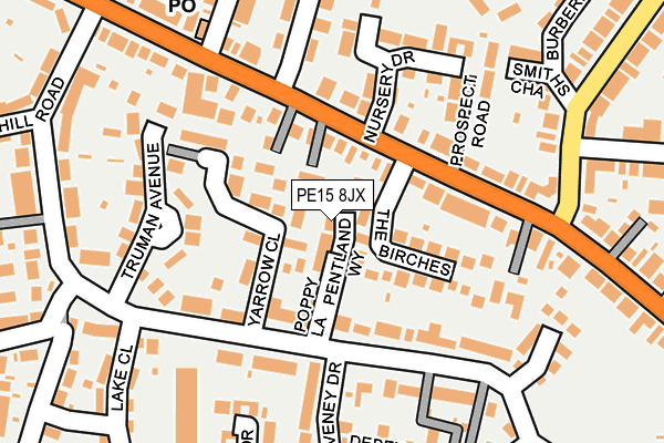 PE15 8JX map - OS OpenMap – Local (Ordnance Survey) PE15 8JX map - OS OpenMap – Local (Ordnance Survey)