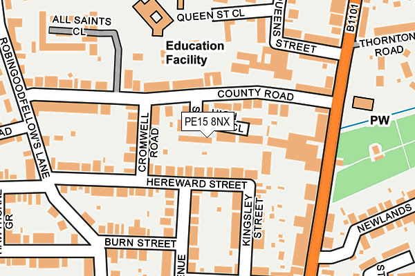 PE15 8NX map - OS OpenMap – Local (Ordnance Survey) PE15 8NX map - OS OpenMap – Local (Ordnance Survey)