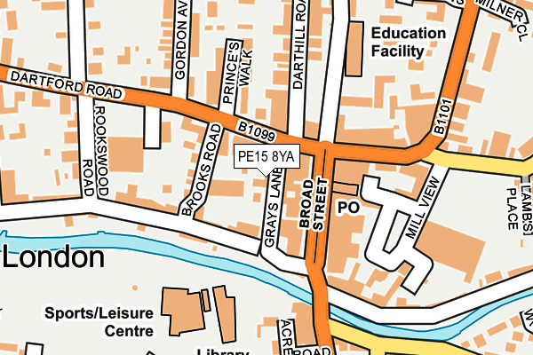 PE15 8YA map - OS OpenMap – Local (Ordnance Survey) PE15 8YA map - OS OpenMap – Local (Ordnance Survey)