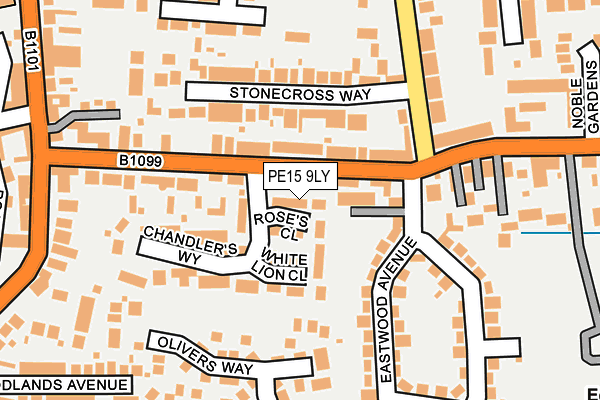 PE15 9LY map - OS OpenMap – Local (Ordnance Survey) PE15 9LY map - OS OpenMap – Local (Ordnance Survey)