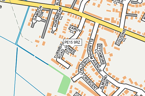 PE15 9RZ map - OS OpenMap – Local (Ordnance Survey)