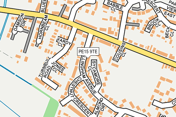 PE15 9TE map - OS OpenMap – Local (Ordnance Survey)