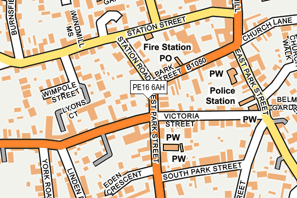 PE16 6AH map - OS OpenMap – Local (Ordnance Survey)