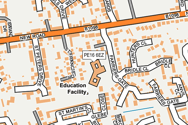 PE16 6EZ map - OS OpenMap – Local (Ordnance Survey)