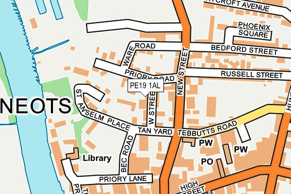 PE19 1AL map - OS OpenMap – Local (Ordnance Survey)