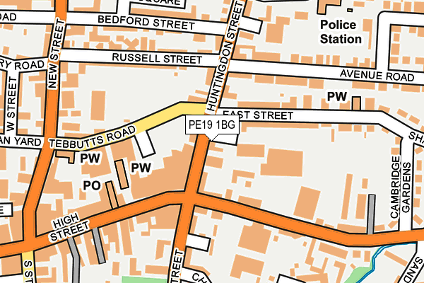 PE19 1BG map - OS OpenMap – Local (Ordnance Survey)