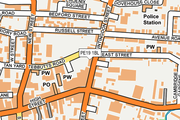 PE19 1BL map - OS OpenMap – Local (Ordnance Survey) PE19 1BL map - OS OpenMap – Local (Ordnance Survey)