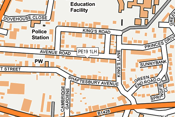 PE19 1LH map - OS OpenMap – Local (Ordnance Survey)