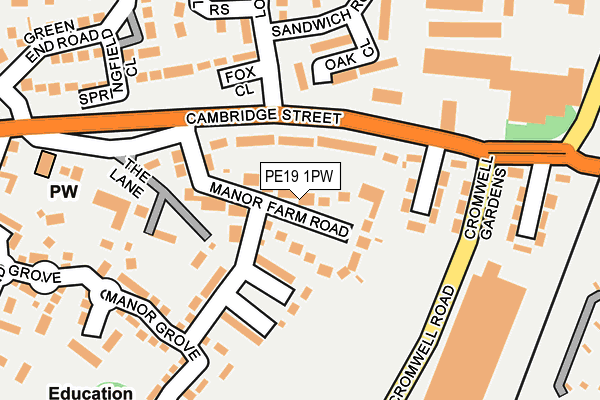 PE19 1PW map - OS OpenMap – Local (Ordnance Survey) PE19 1PW map - OS OpenMap – Local (Ordnance Survey)