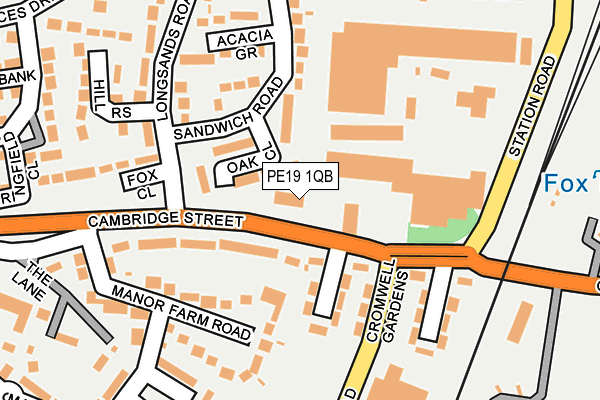 PE19 1QB map - OS OpenMap – Local (Ordnance Survey) PE19 1QB map - OS OpenMap – Local (Ordnance Survey)