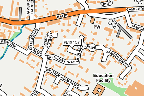PE19 1QY map - OS OpenMap – Local (Ordnance Survey) PE19 1QY map - OS OpenMap – Local (Ordnance Survey)