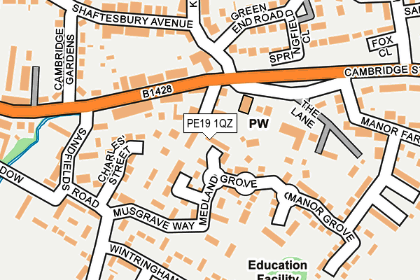 PE19 1QZ map - OS OpenMap – Local (Ordnance Survey) PE19 1QZ map - OS OpenMap – Local (Ordnance Survey)