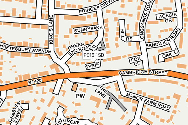 PE19 1SD map - OS OpenMap – Local (Ordnance Survey) PE19 1SD map - OS OpenMap – Local (Ordnance Survey)
