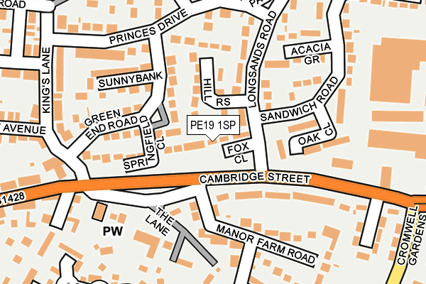 PE19 1SP map - OS OpenMap – Local (Ordnance Survey) PE19 1SP map - OS OpenMap – Local (Ordnance Survey)