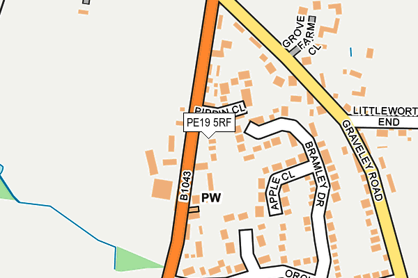 PE19 5RF map - OS OpenMap – Local (Ordnance Survey) PE19 5RF map - OS OpenMap – Local (Ordnance Survey)