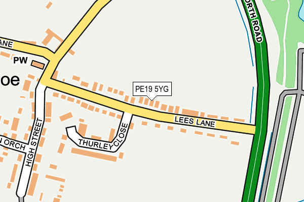PE19 5YG map - OS OpenMap – Local (Ordnance Survey) PE19 5YG map - OS OpenMap – Local (Ordnance Survey)