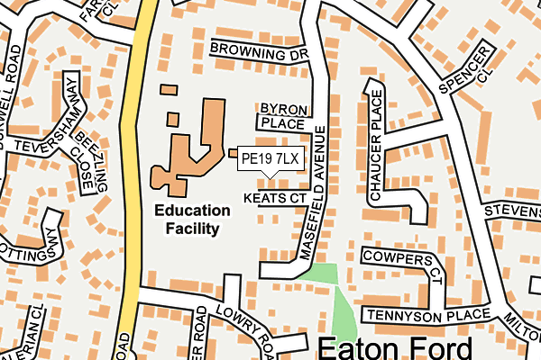 PE19 7LX map - OS OpenMap – Local (Ordnance Survey)