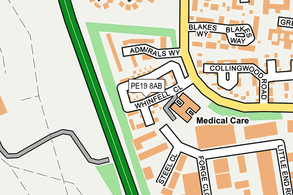 PE19 8AB map - OS OpenMap – Local (Ordnance Survey) PE19 8AB map - OS OpenMap – Local (Ordnance Survey)