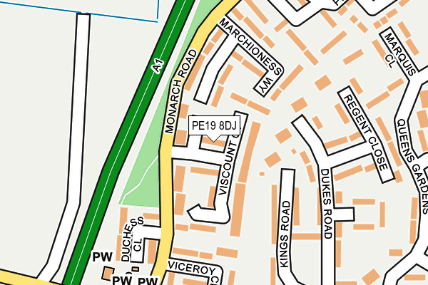 PE19 8DJ map - OS OpenMap – Local (Ordnance Survey)