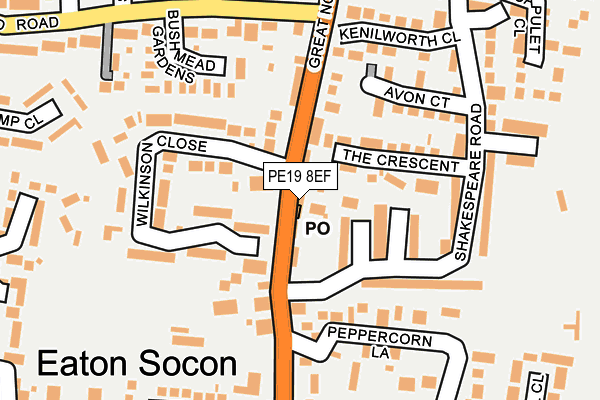 PE19 8EF map - OS OpenMap – Local (Ordnance Survey)