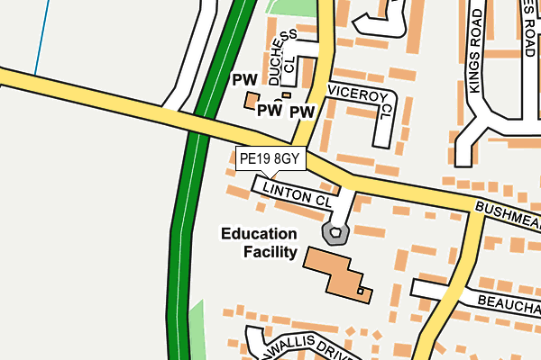 PE19 8GY map - OS OpenMap – Local (Ordnance Survey)