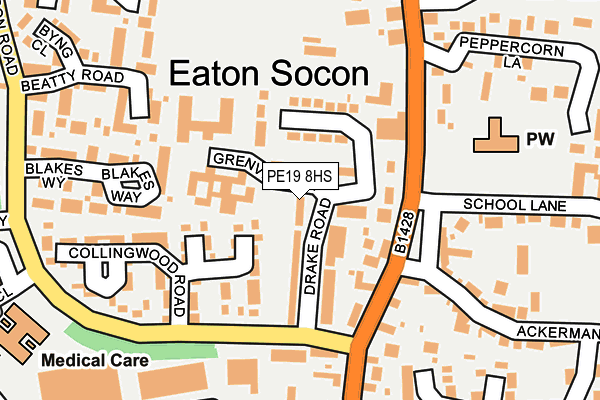 PE19 8HS map - OS OpenMap – Local (Ordnance Survey)