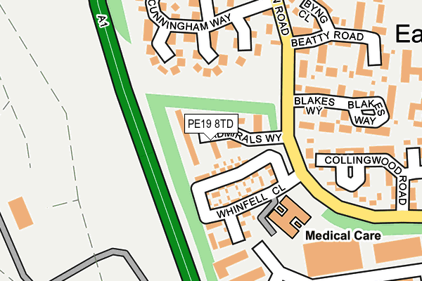 PE19 8TD map - OS OpenMap – Local (Ordnance Survey)