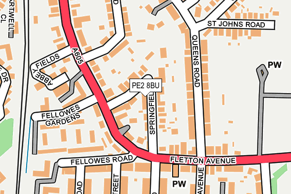 PE2 8BU map - OS OpenMap – Local (Ordnance Survey) PE2 8BU map - OS OpenMap – Local (Ordnance Survey)